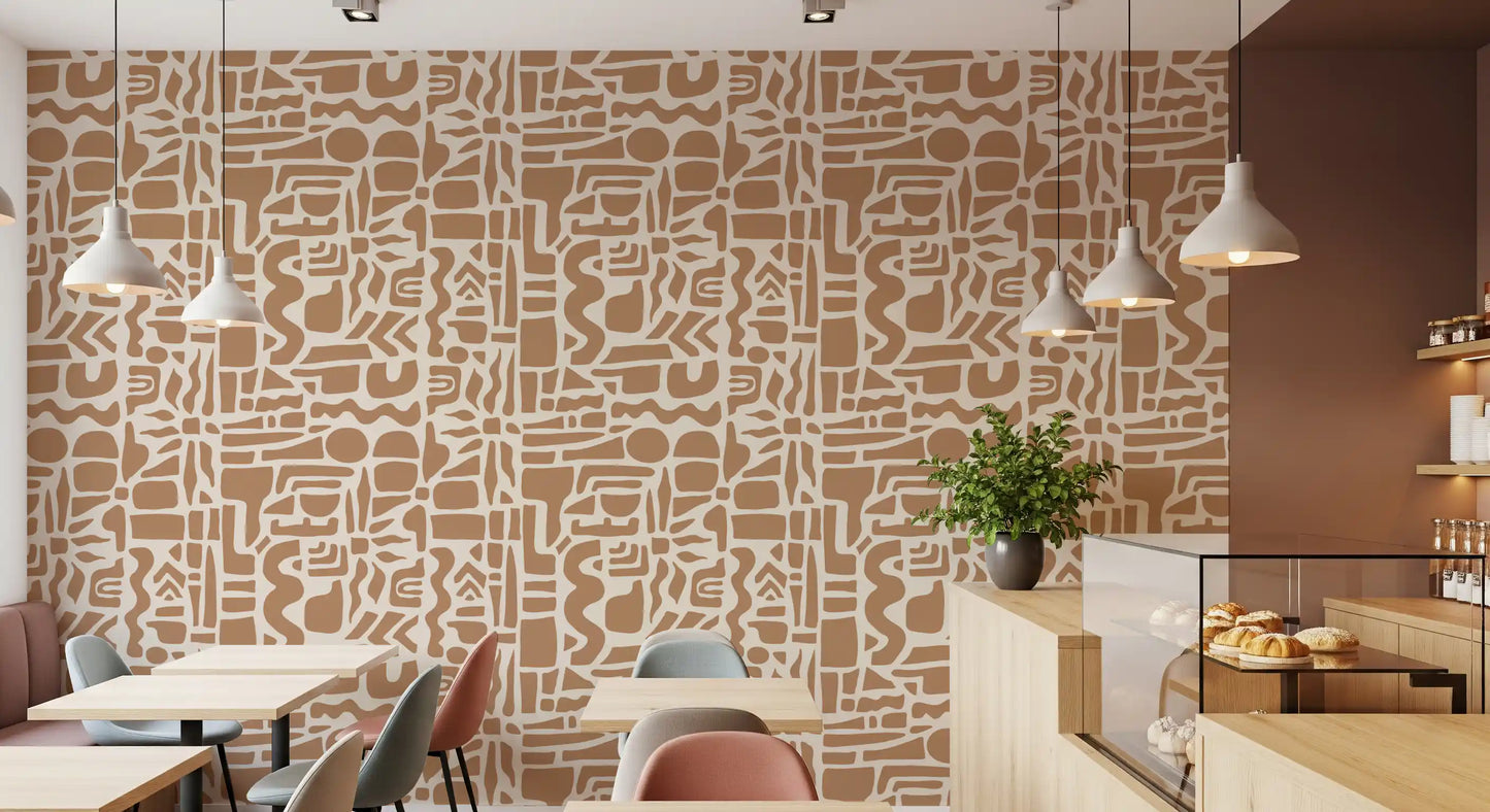 Abstract Earth Toned Shapes Wallpaper⁠