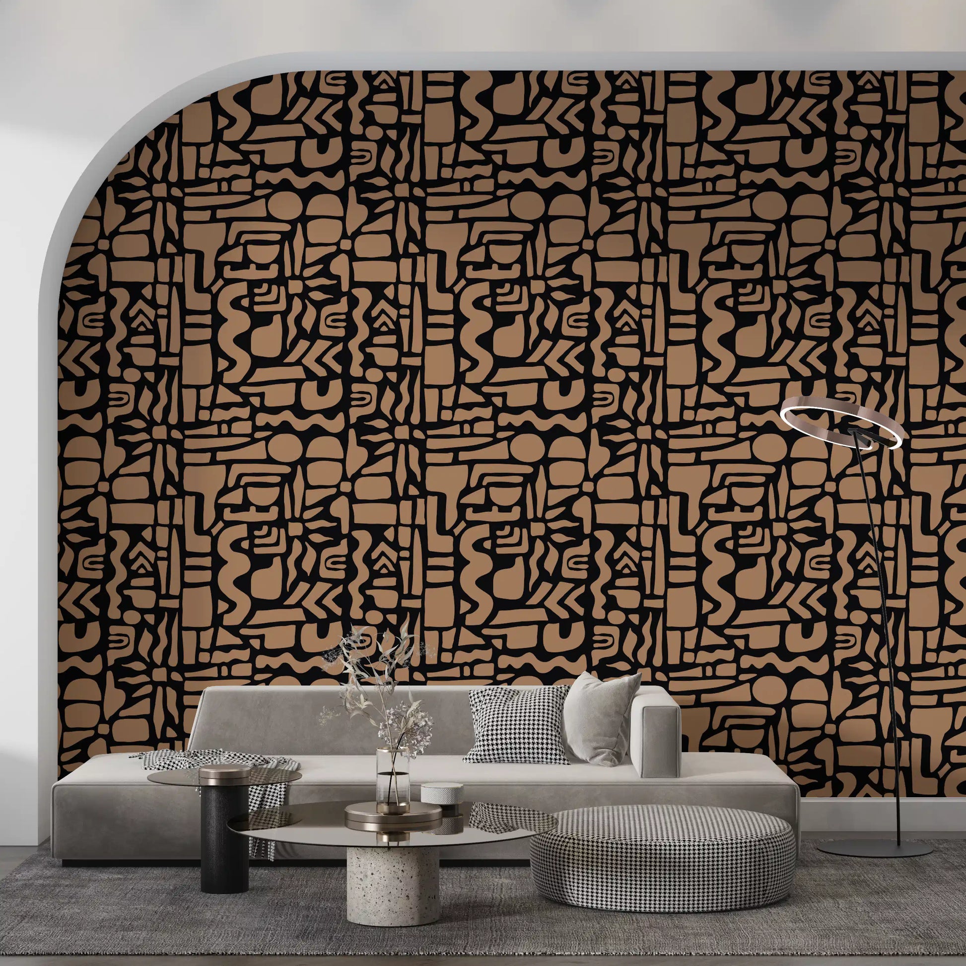 Abstract Earth Toned Geometric Shapes Wallpaper⁠