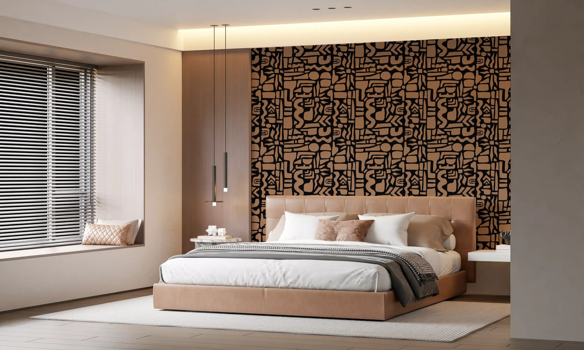 Abstract Earth Toned Geometric Shapes Wallpaper⁠