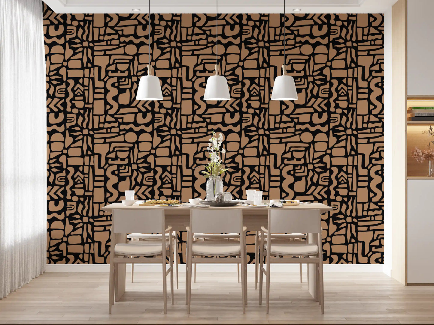 Abstract Earth Toned Geometric Shapes Wallpaper⁠