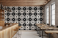 Monochrome Star Lattice Wallpaper⁠