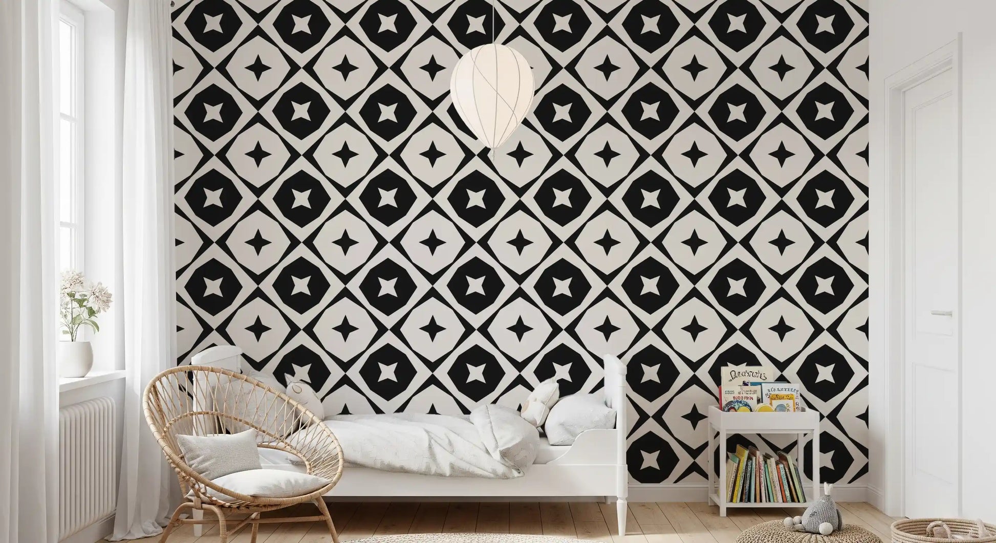 Monochrome Star Lattice Wallpaper⁠