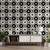 Monochrome Star Lattice Wallpaper⁠