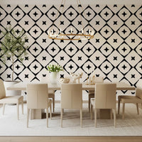 Monochrome Geometric Star Grid Wallpaper⁠
