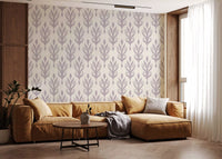 Soft Lavender Botanical Symmetry Wallpaper⁠