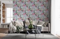Vibrant Garden Meadow Floral Wallpaper⁠
