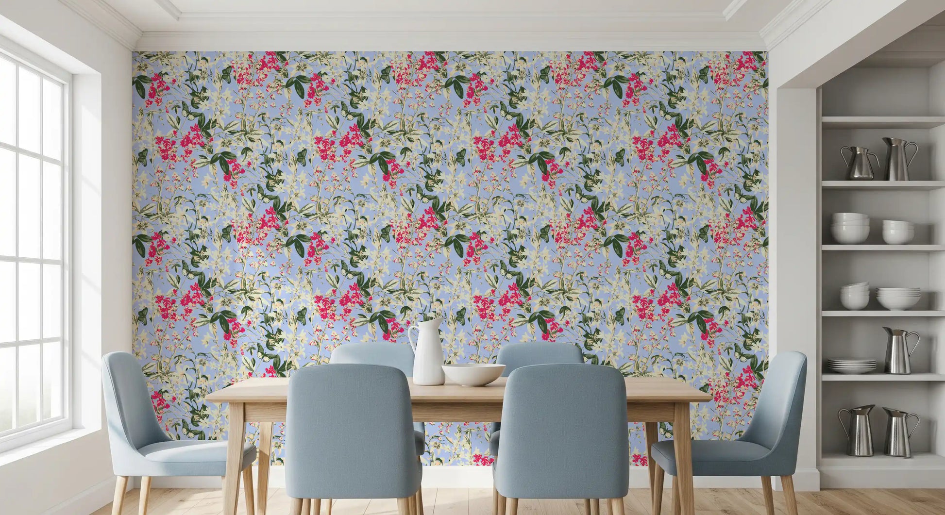 Vibrant Garden Meadow Floral Wallpaper⁠