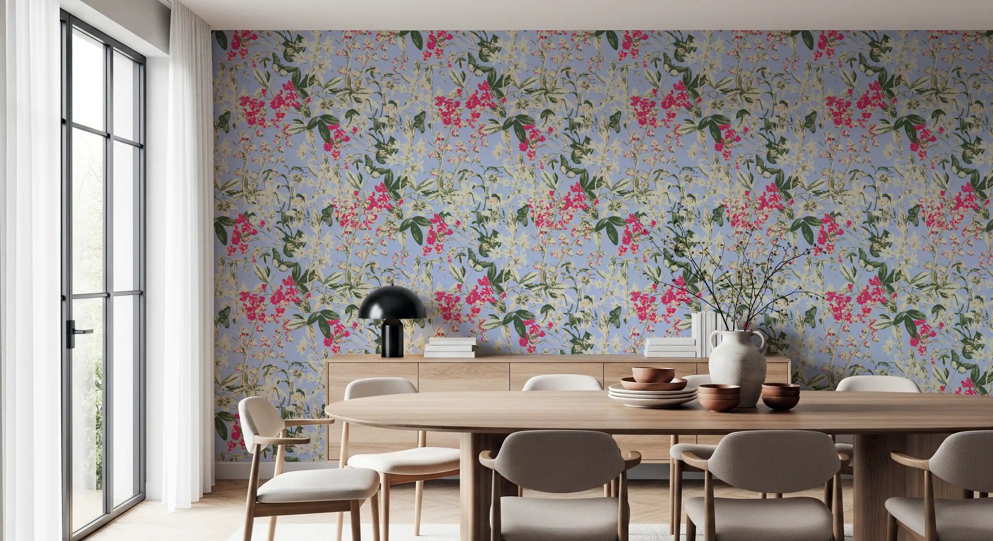 Vibrant Garden Meadow Floral Wallpaper⁠