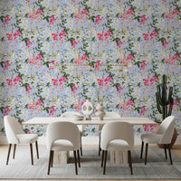 Vibrant Garden Meadow Floral Wallpaper⁠