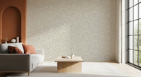Serene Cream Botanical Leaves Wallpaper⁠