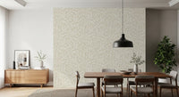 Serene Cream Botanical Leaves Wallpaper⁠
