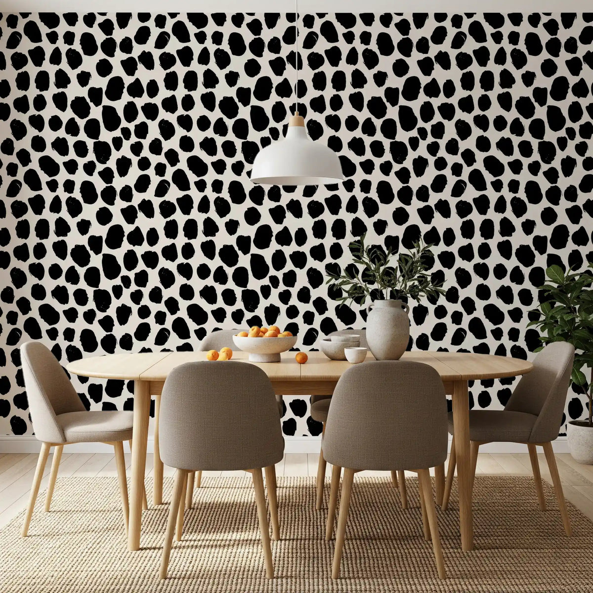 Ink blot texture wallpaper in a stylish home office GD12487