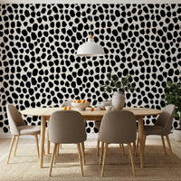 Ink blot texture wallpaper in a stylish home office GD12487