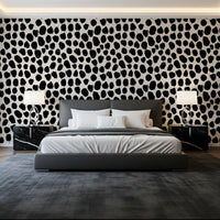 Monochrome ink blot wallpaper in a nursery style room GD12487
