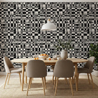 Abstract Ink Grid Mural Wallpaper⁠