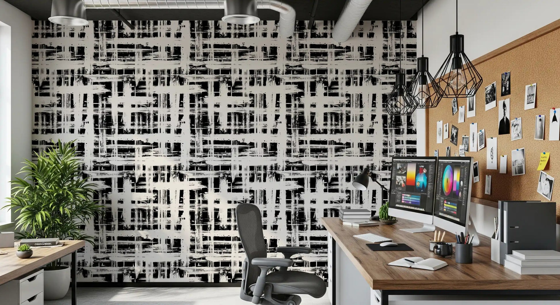 Monochrome Crosshatch Texture Wallpaper⁠