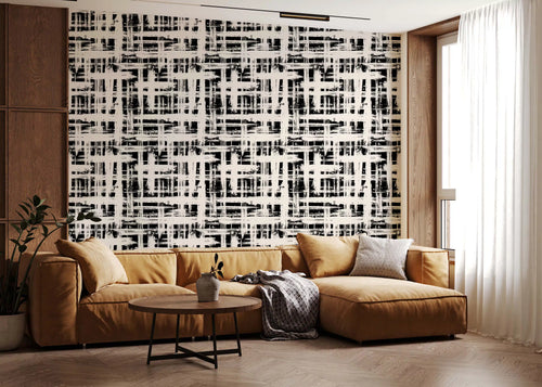 Monochrome Crosshatch Texture Wallpaper⁠