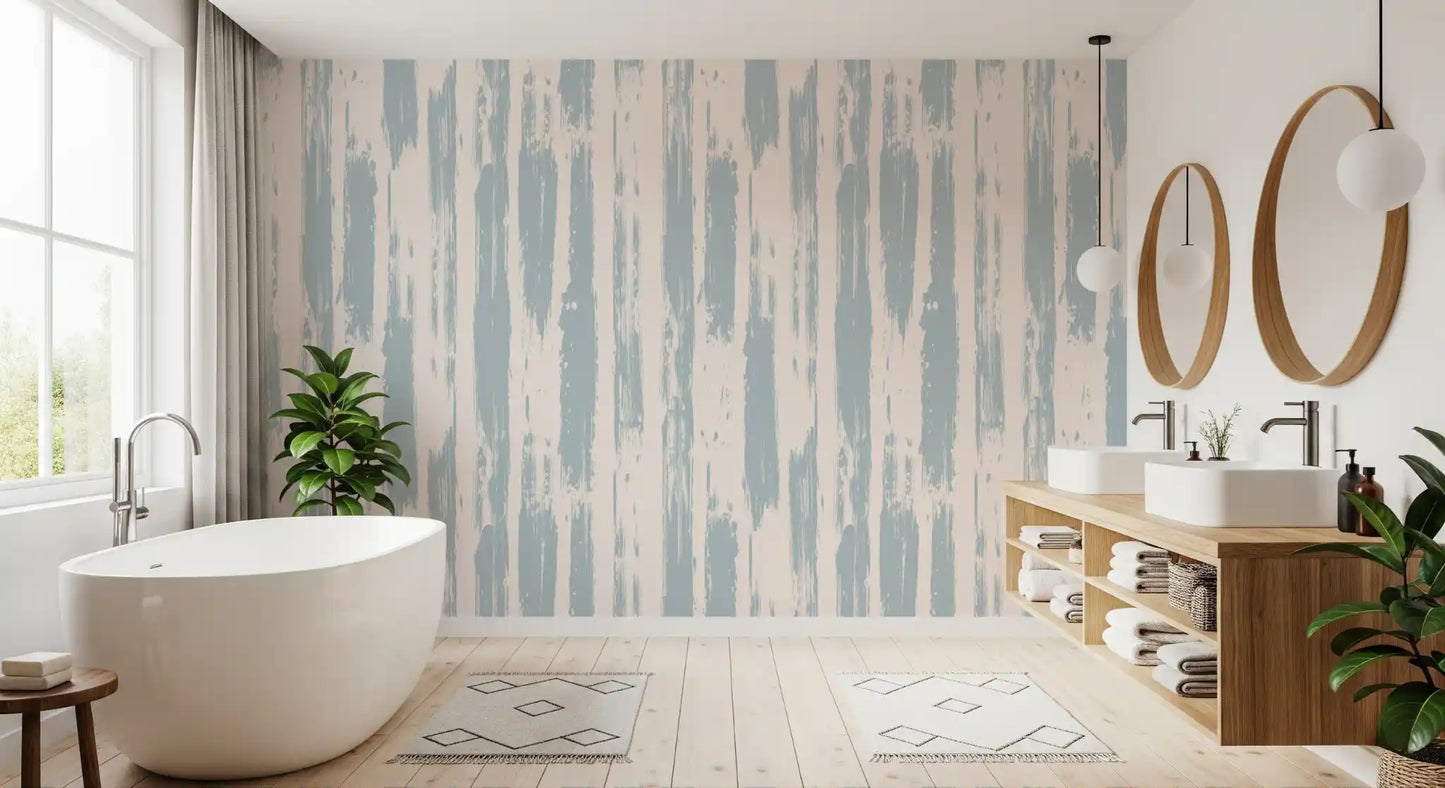 Nordic Painted Stripe Pattern Wallpaper⁠