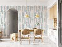 Rustic Blue Brushstroke Stripes Wallpaper⁠