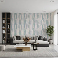 Rustic Blue Brushstroke Stripes Wallpaper⁠