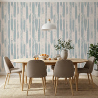 Rustic Blue Brushstroke Stripes Wallpaper⁠