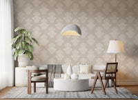 Creamy Damask Scroll Pattern Wallpaper⁠