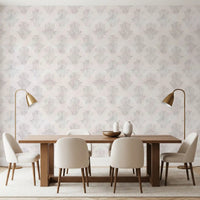 Minimalist Grey Brushed Damask Wallpaper⁠