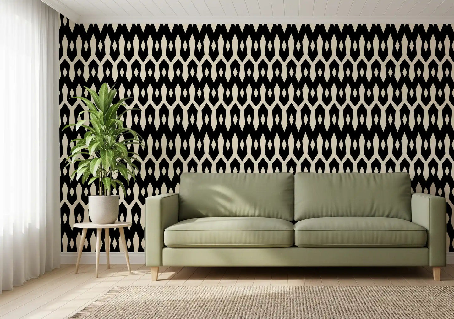 Abstract Interlocking Diamond Motif Wallpaper⁠