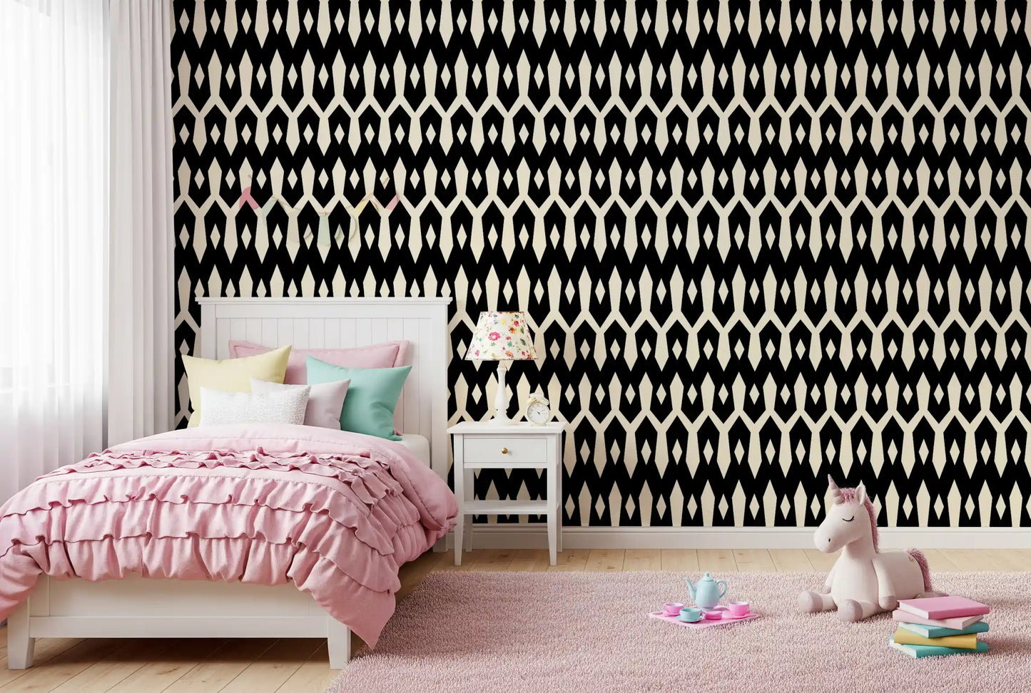 Abstract Interlocking Diamond Motif Wallpaper⁠