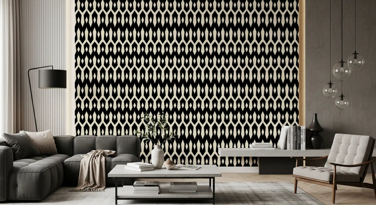 Abstract Interlocking Diamond Motif Wallpaper⁠