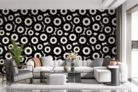 Modernist Flower Repeat Pattern Wallpaper⁠