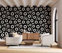 Modernist Flower Repeat Pattern Wallpaper⁠