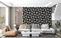 Modernist Flower Repeat Pattern Wallpaper⁠
