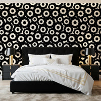 Modernist Flower Repeat Pattern Wallpaper⁠
