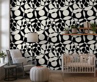 Interlocking Monochrome Circles Wallpaper⁠