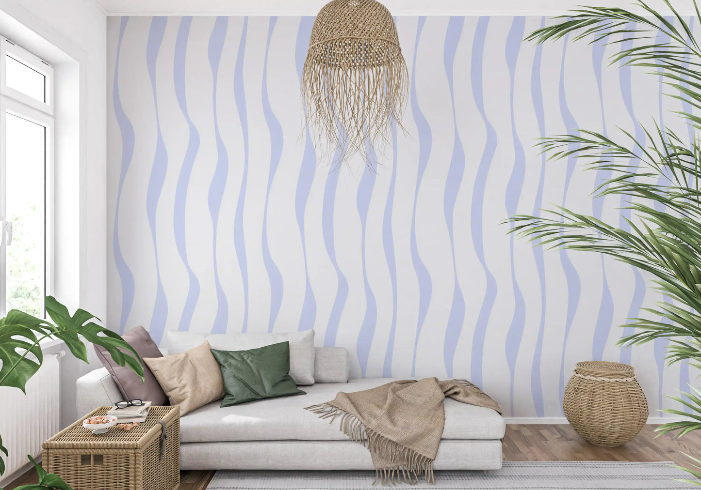 Flowing Vertical Blue Hues Wallpaper⁠