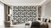 Interlocking Geometric Linear Monotone Wallpaper⁠