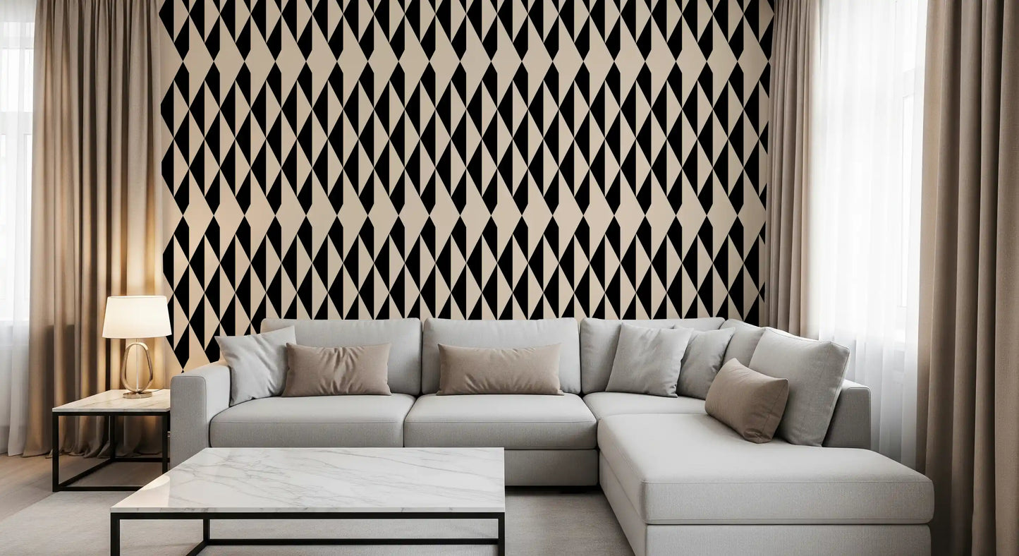Monochrome Geometric Diamonds Wallpaper⁠