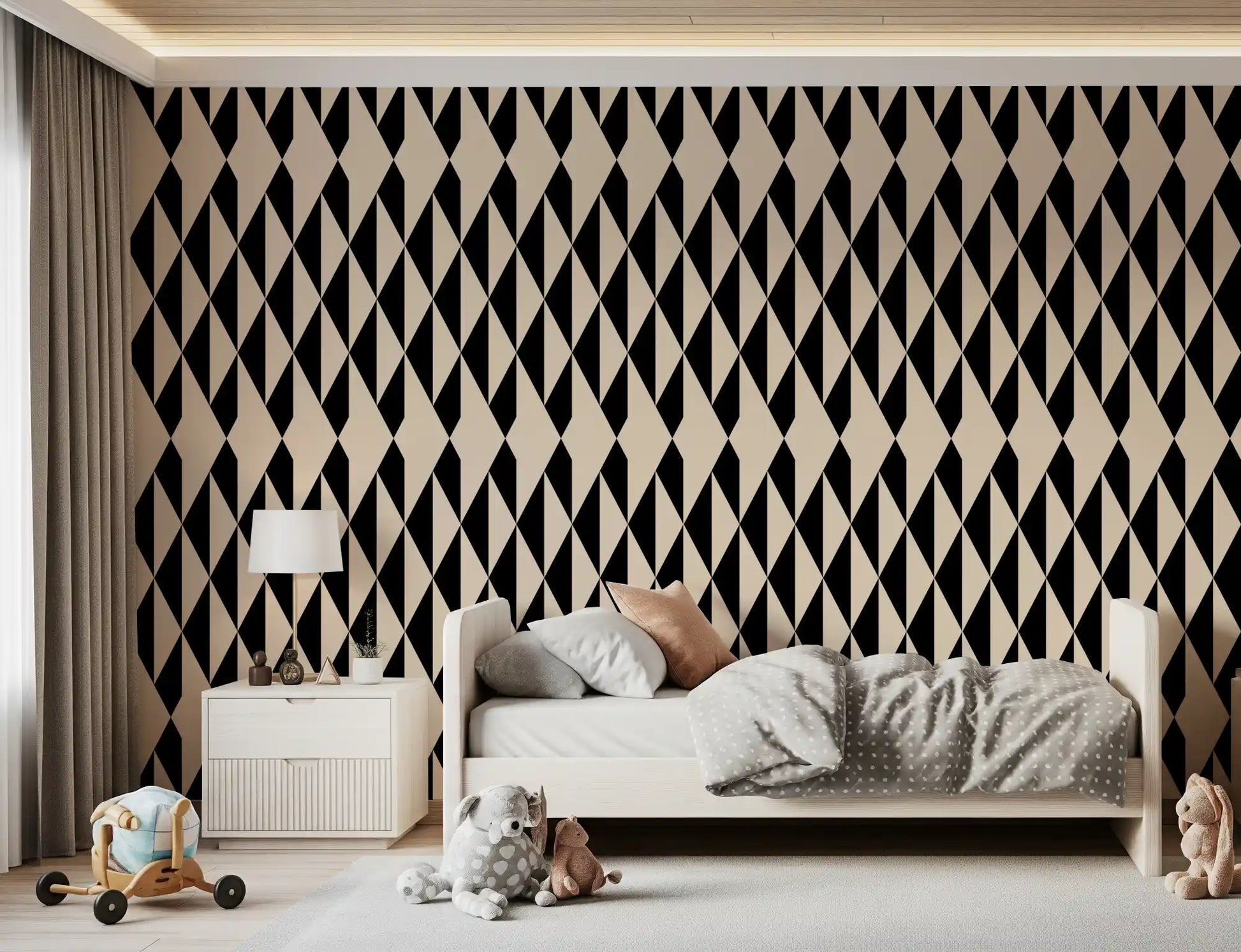 Monochrome Geometric Diamonds Wallpaper⁠