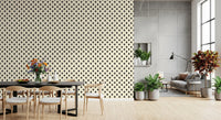 Minimalist Black and Cream Diamond Grid Wallpaper⁠