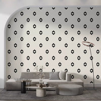 Minimalist Black and White Geometric Diamond Grid Wallpaper⁠