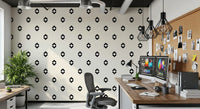 Minimalist Black and White Geometric Diamond Grid Wallpaper⁠