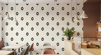 Minimalist Black and White Geometric Diamond Grid Wallpaper⁠