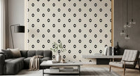 Minimalist Black and White Geometric Diamond Grid Wallpaper⁠