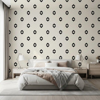 Minimalist Black and White Geometric Diamond Grid Wallpaper⁠