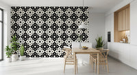 Graphic Starburst Geometric Motif Wallpaper⁠