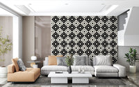 Graphic Starburst Geometric Motif Wallpaper⁠