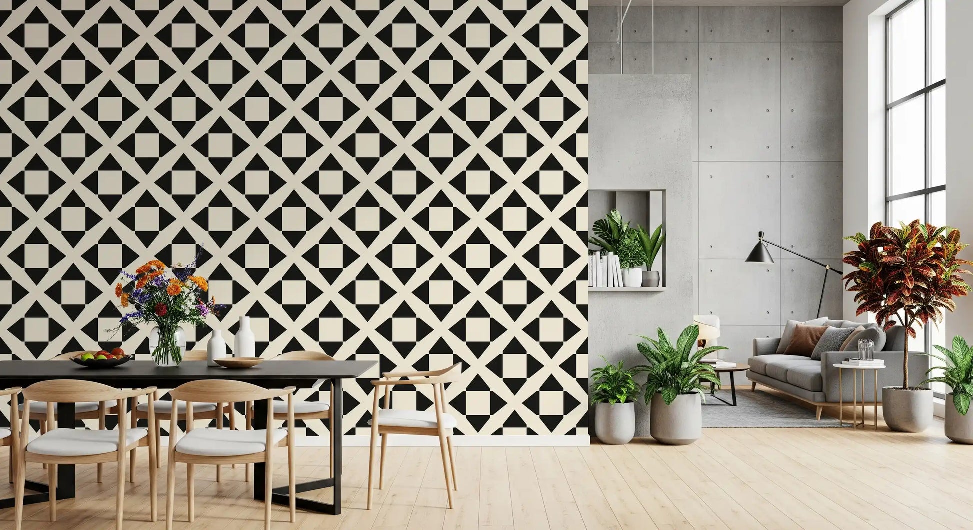 Minimalist Diamond Grid Wallpaper⁠