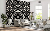 Geometric Monochrome Circle Grid Wallpaper⁠