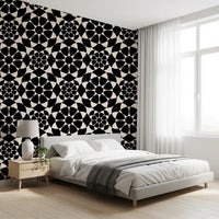 Geometric Monochrome Circle Grid Wallpaper⁠